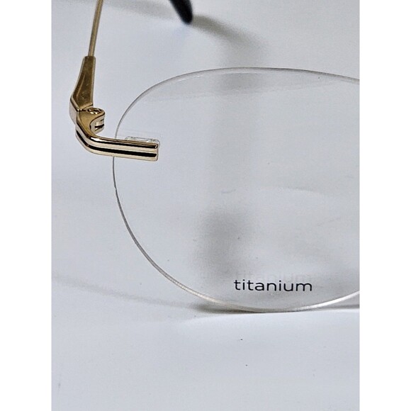 Pure Airlock Caliber 204 710 Titanium Eyeglasses Frame Gold Rimless 51-18 145 - Picture 8 of 16